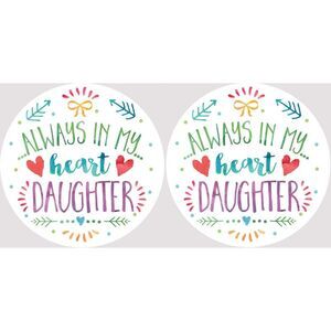 Always in My Heart Daughter Car Coasters Set of 2